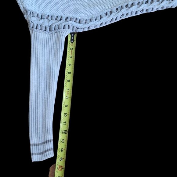 CAbi Slip Stitch Sweater S Oversized Chunky Knit Tunic Lagenlook Pullover Cream - Picture 10 of 16